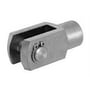 Norgren QM/8020/25 gaffel til stempelstang, viser en metal gaffel med M8 gevind til montering af stempelstang.