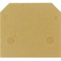 Weidmüller endeplade AP AKZ1.5 i beige, vist tæt på med fire cirkulære huller til 1,5mm² ledere.