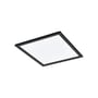 EGLO Salo-Z loftpanel i sort aluminium med hvid diffusor, mål 450x450 mm, med lige kanter og neutral hvid belysning.