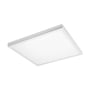 SpectrumLED-påbygningsramme omkring et hvidt 60x60 LED-panel, set skråt nedefra.