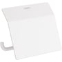 Hansgrohe AddStoris toiletpapirholder i mat hvid metal med skjult befæstigelse og låg, måler 153x86x116 mm.