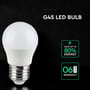 V-TAC G45 LED-kronepære står på sort baggrund ved siden af grønne grafikfelter med produktinformation.