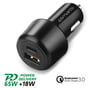 4smarts VoltRoad Ultimate biloplader med Power Delivery 65W og Qualcomm Quick Charge 18W logoer.