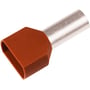 Elpress Iso. Twin-terminalrør A10-14ET2, rød, 2x10mm² Cu-leder, 14mm længde, fortinnet kobber med isolering.