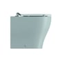 GSI Tono back-to-wall-toilet med geniusflush i mat ghiaccio, set fra siden med den flade bagside og toiletsædet.