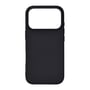 Sort silikonecover med Mag-betegnelse til iPhone 17 Pro set bagfra med stor åbning til kameraet.