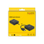 Den gule emballage til Delock HDMI-lydudtrækkeren viser adapteren og dens HDMI-tilslutning.