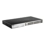 D-Link DGS-3130-30TS/E Layer 3 switch med 24 x 10/100/1000BASE-T porte, vist fra et skråt vinkel på hvid baggrund.