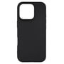 Sort TPU-bagsidecover til iPhone 16 Pro set forfra med kameraåbningen øverst til venstre.