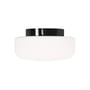 Ifö Electric Solenne loft- og væglampe i matsort med matteret opal glasskærm, 320 mm i diameter.