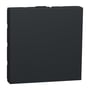 Schneider Electric Unica+ blinddæksel i antracit, 1 modul, mat overflade og klik-in montering, vist isoleret på hvid baggrund.