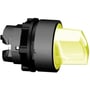 Schneider Electric drejegreb med lys, Ø22 mm, gul LED, bagsidekobling med monteringsclips i sort plast.
