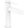 Hansgrohe Finoris håndvaskarmatur i mat hvid med 1-grebs betjening og et fremspring på 139 mm.