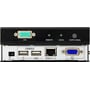 ATEN CE700A-AT-G systemforlænger til USB og VGA over Cat5 set lige forfra med tilslutninger og knap.