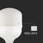 Nærbillede af V-TAC T120 LED pære, der viser de integrerede SMD LED'er med en lille blå markør.