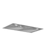 Silverline Bendis indsatsemhætte i stål, 53 cm, med Easytouch betjening, LED-lys og synligt fedtfilter på hvid baggrund.