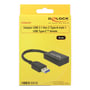 Delock USB-konverter med USB Type-A-han og USB Type-C-hun vist på gul emballage, der angiver USB 3.1 Gen 2 og 15 cm.