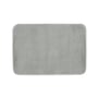 Enkeltsidet HeFe FUZZY bademåtte i grå, 400x600 mm, med bløde, afrundede hjørner, vist isoleret på en hvid baggrund.