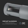 Nærbillede af V-TAC LED væglampens indre, der viser det kompakte die-cast aluminiumskabinet og LED-modulet med 110 graders lysspredning.