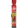 Dåse med Soudal Soudafoam Comfort PU skum på 720 ml med rød Genius Gun påføringspistol, vist med illustration af anvendelsesområder.