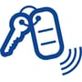 Blåt ikon af en børnefamilie der holder hinanden i hånden, indikerer børnesikkerhed ved Varta CR1632 batterier.