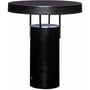 Hübsch Bringme bordlampe i sort stål med cylinderformet base og rund top.