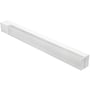 SG Armaturen spejlarmatur i hvidt aluminium, 590mm bredt, med integreret LED lys og stikkontakt.