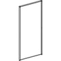 Teknisk stregtegning af Contura Shower Contura next sideplade med hvid profil og mønstret glas, set skråt fra siden.