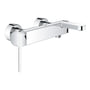 Grohe Plus kar- og brusearmatur i krom med 1-greb og blank overflade, monteret på væg.