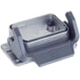Harting chassishus Han 6B EMC/B i aluminium med 1 lukke bøjle og monteringsplade.