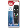 One For All URC 2981 OFA 8 universal fjernbetjening i original emballage med trykte ikoner for kompatible enheder.