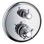 Hansgrohe Axor Montreux termostatarmatur i krom med to greb og rund roset, egnet til indbygning i badeværelset.