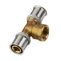 Roth PressCheck T-stykke i messing med muffe og 1/2" indvendigt gevind på afgreningen, 20 mm.