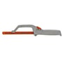 Bahco 208 mini nedstryger i trykstøbt letmetal med orange spændehåndtag og en orange Sandflex bi-metalklinge.