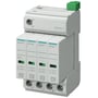 Siemens overspændingsafleder type 2, 5SD7 C/T2/II, 350V TN-S/TT anlæg med 4 poler og grøn indikator.