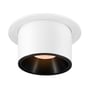 SLV NUMINOS PROJECTOR L loftlampe i hvid med en sort inderkegle, viser enhedens cylindriske form og varmt lys.