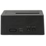 Bagsiden af Delock-dockingstationen med USB-C-port, strømstik og tænd/sluk-knap.