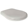 Det hvide Soft-Close-sæde til Lavabo Contea Retro Low-toilettet ses alene ovenfra med lukket låg.