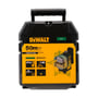 DeWalt DW089CG-XJ grøn multi-line laser i robust, sort transportkuffert med gule detaljer og tydelige specifikationer.