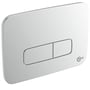 Ideal Standard OLEAS pneumatisk betjeningsplade i krom, med dobbeltskyl og blank overflade, 241x8,5x165 mm.