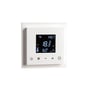 SG Armaturen HeatReg 1-polet termostat til gulvvarme i hvid med digitalt display, der viser temperatur og tid.