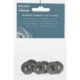 Nærbillede af Nordic Quality gummipakninger 3/4", der viser seks sorte pakninger i emballagen.