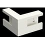 Schneider Electric udvendigt hjørne WGX-S YH, 170x72mm i hvid RAL9015, detaljevisning af monteringsprofiler og samling.