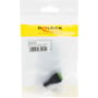 Delock stereo adapter, 3,5mm hun til 3-pins terminalblok, sort/grøn, vist i sin originale emballage med gul Delock branding.