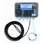 WATERTEC 4G PRO pumpestyring med niveaualarm, åben styreboks og kabler med metalfarvet niveausensor.
