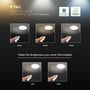 Visuel demonstration af V-TAC LED loftlampens 3-i-1 lysfarvefunktion (3000K, 4500K, 6500K) og dæmpbarhed med fjernbetjening.