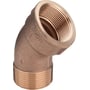 Viega 1" Vinkel 45° rødgods med muffe og nippelgevind, fremstillet i silicium bronze, godkendt til drikkevand.