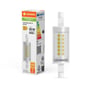 Ledvance LED Slim Line 78mm R7s lyskilde i klar, 7W, 806lm, 2700K, med energiklasse E på emballagen.