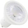 Tæt på Nordtronic GU10 LED-pære med 3000K, CRI>90 og 360 lumen, klar til brug i spot.