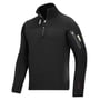 Sort Snickers Workwear pullover i microfleece med lynlås i halsen og lomme på ærmet. Pulloveren er i størrelse 3XL.